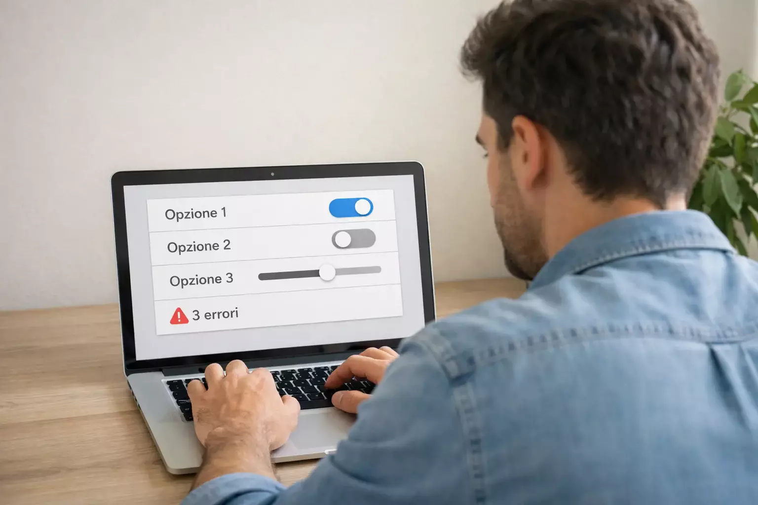 Persona configura un sistema scommesse su laptop