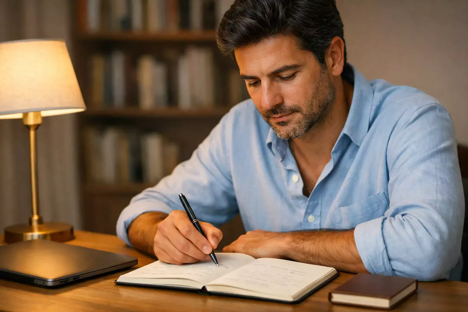 Persona pianifica il budget delle scommesse con blocco note e penna