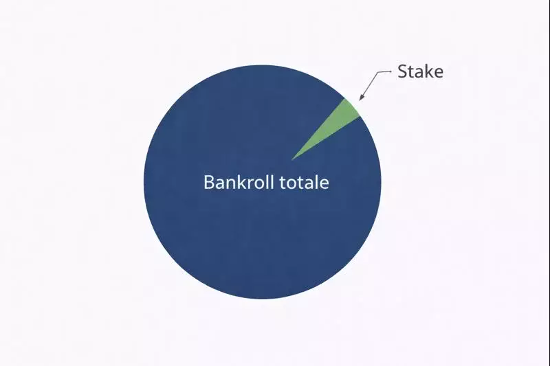Grafico semplice che mostra proporzione dello stake rispetto al bankroll